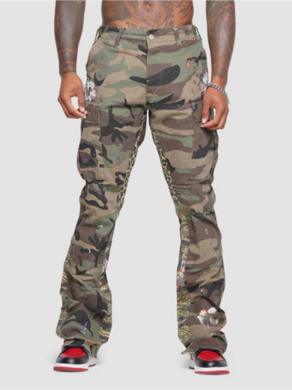 MNML BOOTCUT CONTRAST CARGO PANTS - Size 40